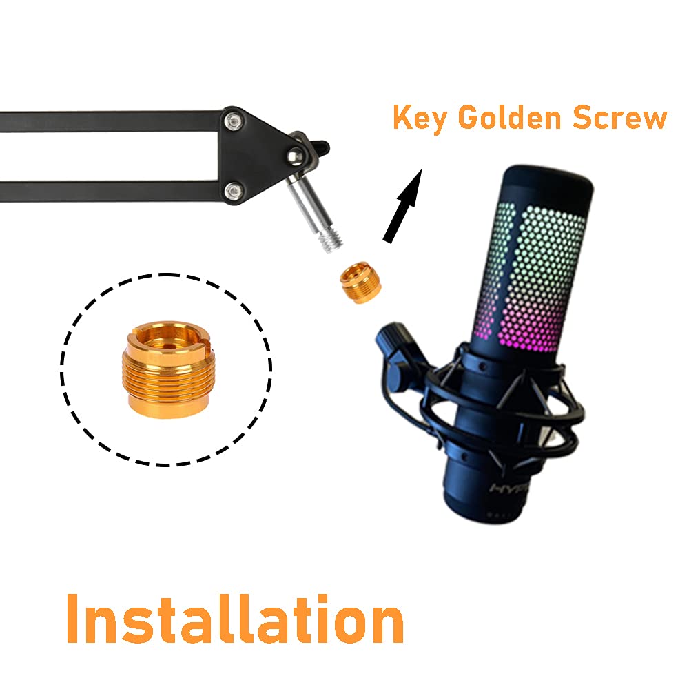 For Hyperx Quadcast Boom Arm, Boom Scissor Arm For Hyperx Quadcast S, Professional Adjustable Mic desk mount Stand, Compatible W